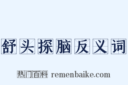 舒头探脑反义词是什么意思的图片